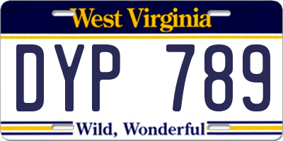 WV license plate DYP789