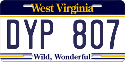 WV license plate DYP807