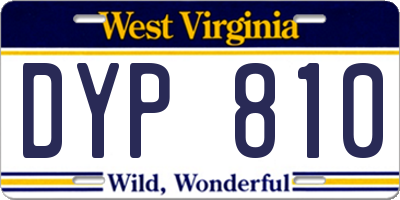 WV license plate DYP810