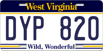 WV license plate DYP820