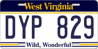 WV license plate DYP829
