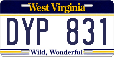 WV license plate DYP831