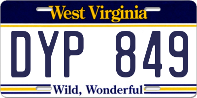 WV license plate DYP849