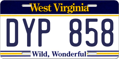 WV license plate DYP858