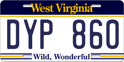 WV license plate DYP860