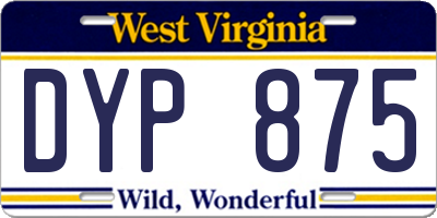 WV license plate DYP875