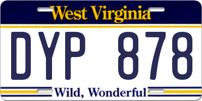 WV license plate DYP878