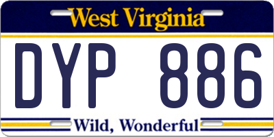 WV license plate DYP886