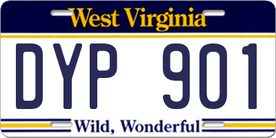 WV license plate DYP901