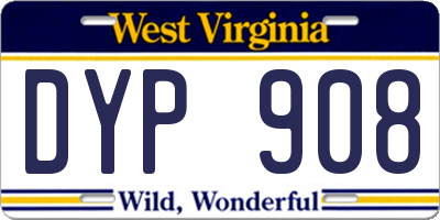 WV license plate DYP908