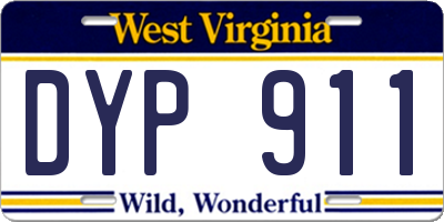 WV license plate DYP911