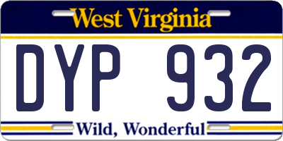 WV license plate DYP932