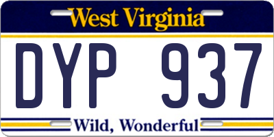 WV license plate DYP937