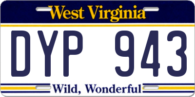 WV license plate DYP943