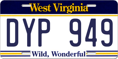 WV license plate DYP949