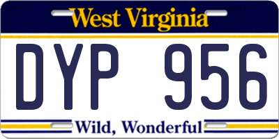 WV license plate DYP956