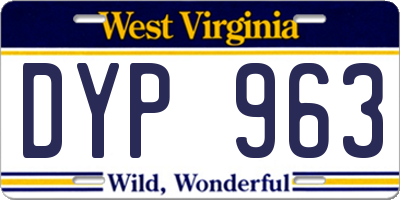 WV license plate DYP963