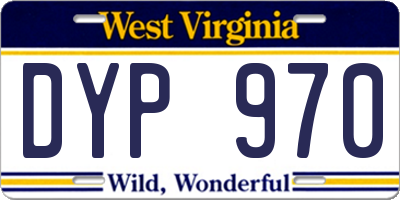 WV license plate DYP970