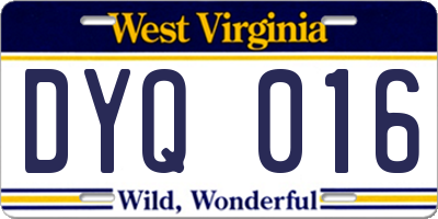 WV license plate DYQ016