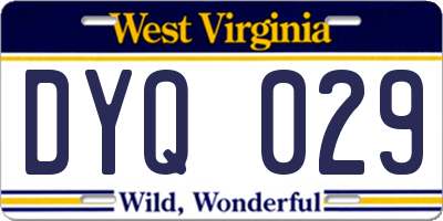 WV license plate DYQ029