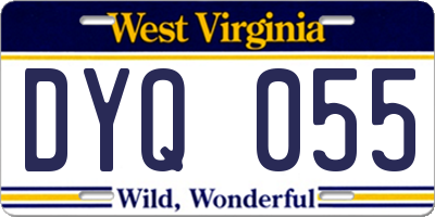 WV license plate DYQ055