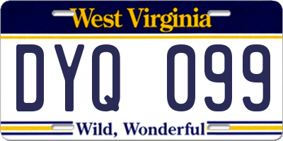 WV license plate DYQ099