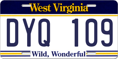 WV license plate DYQ109