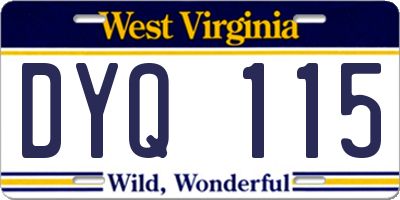 WV license plate DYQ115