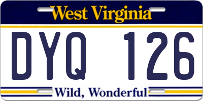WV license plate DYQ126