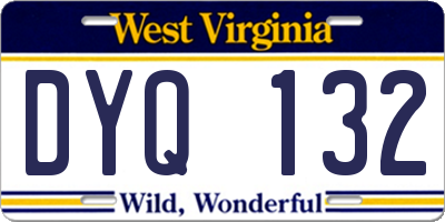 WV license plate DYQ132