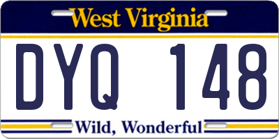 WV license plate DYQ148