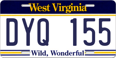 WV license plate DYQ155