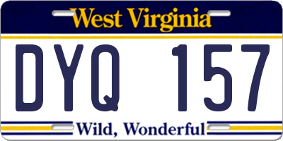 WV license plate DYQ157