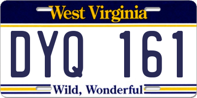 WV license plate DYQ161