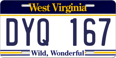 WV license plate DYQ167