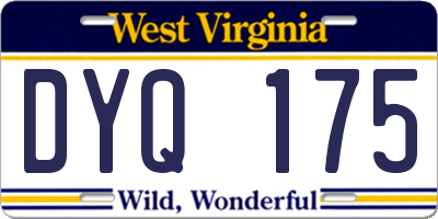 WV license plate DYQ175