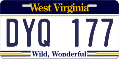 WV license plate DYQ177