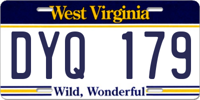 WV license plate DYQ179