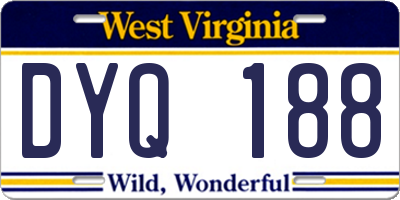 WV license plate DYQ188