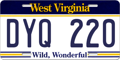 WV license plate DYQ220