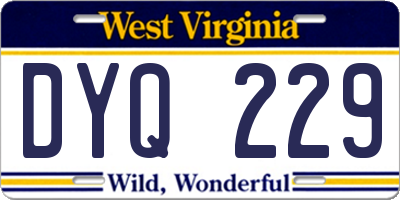 WV license plate DYQ229