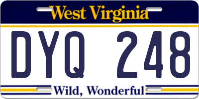 WV license plate DYQ248