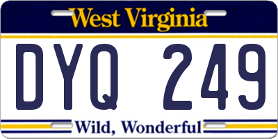 WV license plate DYQ249