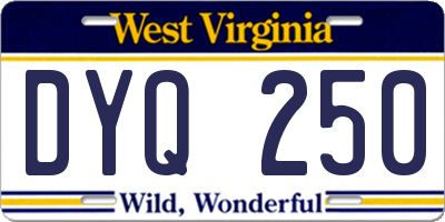 WV license plate DYQ250