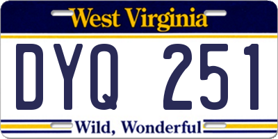 WV license plate DYQ251