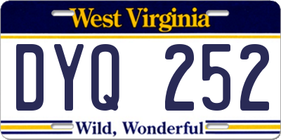 WV license plate DYQ252
