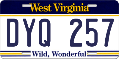 WV license plate DYQ257