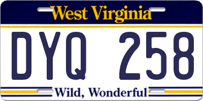 WV license plate DYQ258