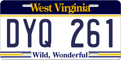 WV license plate DYQ261