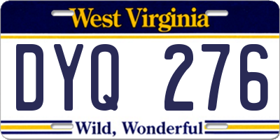 WV license plate DYQ276
